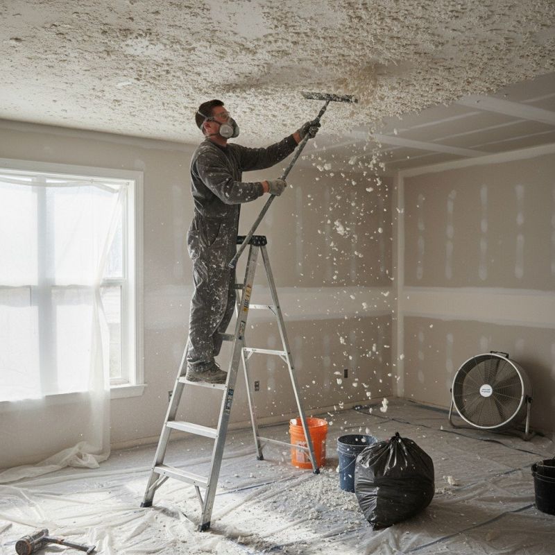 Knockdown Ceiling Removal in Overland Park, KS