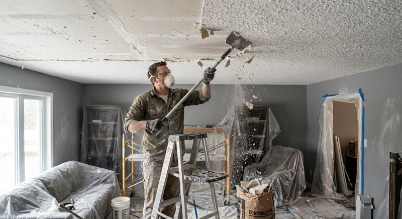 Knockdown Ceiling Removal in Olathe, KS
